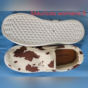 Maurices Women's Cow-Print Slip-On Sneakers in Brown and Cream